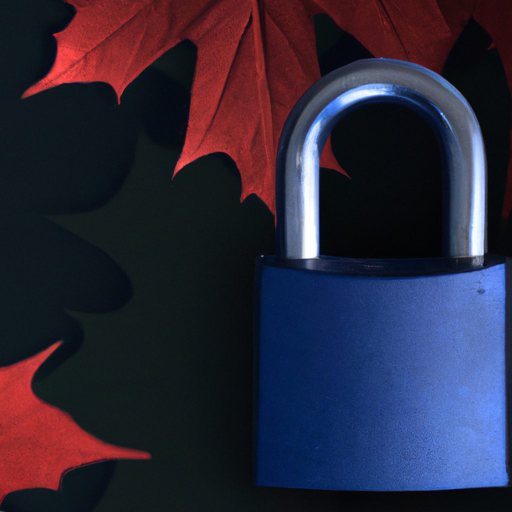 Secure padlock over Canadian maple leaf illustrating privacy in Canada